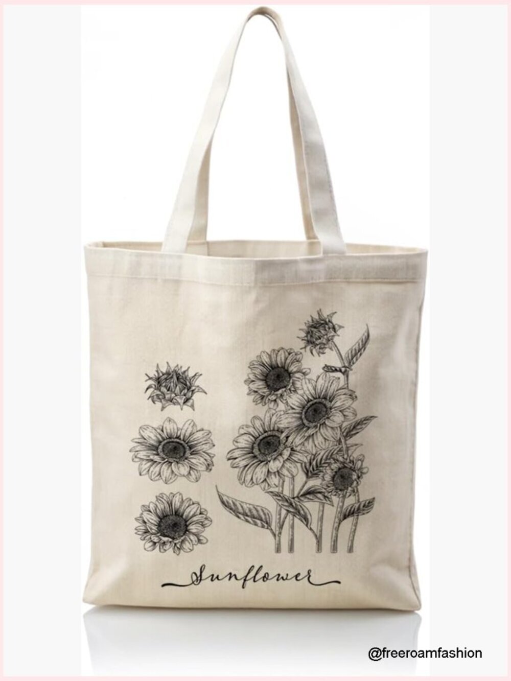 Vintage Sunflower Canvas Tote Bag, Reusable Shopping Bag, Shoulder Bag for